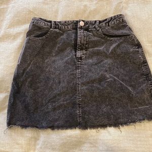 Black corduroy mini skirt